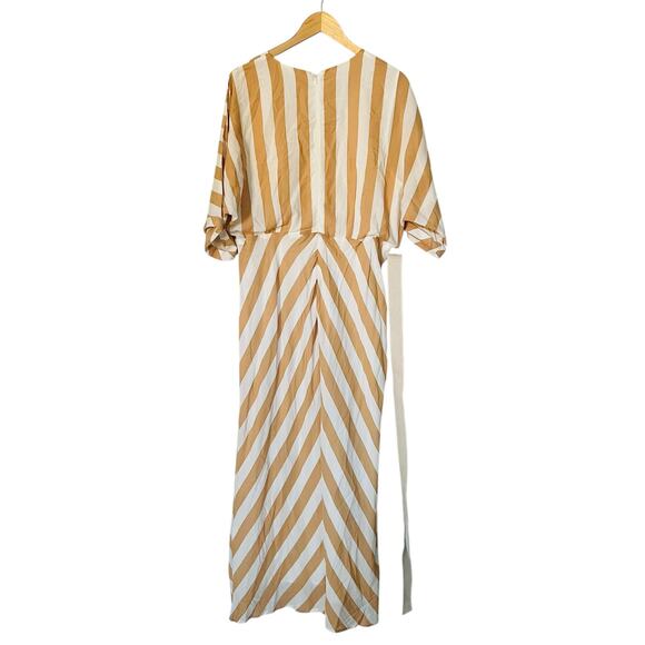 Zapelle Striped Dolman Sleeves Belted Maxi Dress Size XL - Picture 2 of 7